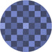 Square Patterned Blue Rug, pat1133blu