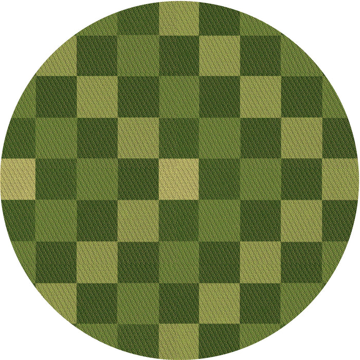 Square Patterned Green Rug, pat1133brn