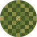 Square Patterned Green Rug, pat1133brn