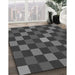 Patterned Platinum Gray Rug in Family Room, pat1133gry