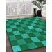 Machine Washable Transitional Forest Green Rug in a Family Room, wshpat1133lblu