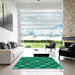 Square Patterned Forest Green Rug in a Living Room, pat1133lblu