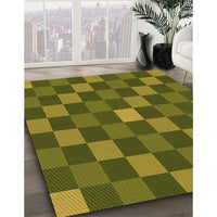 Patterned Army Green Rug, pat1133org