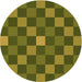 Square Patterned Army Green Rug, pat1133org