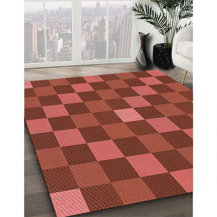 Machine Washable Transitional Red Rug in a Family Room, wshpat1133rd