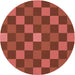 Square Patterned Red Rug, pat1133rd