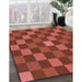 Patterned Red Rug in Family Room, pat1133rd