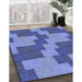 Patterned Sky Blue Rug in Family Room, pat1134blu