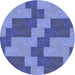 Square Patterned Sky Blue Rug, pat1134blu