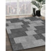 Patterned Dark Gray Rug in Family Room, pat1134gry