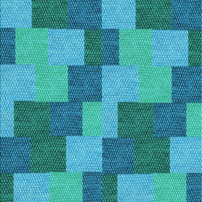 Patterned Dark Cyan Green Rug, pat1134lblu