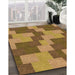 Patterned Saddle Brown Rug in Family Room, pat1134org