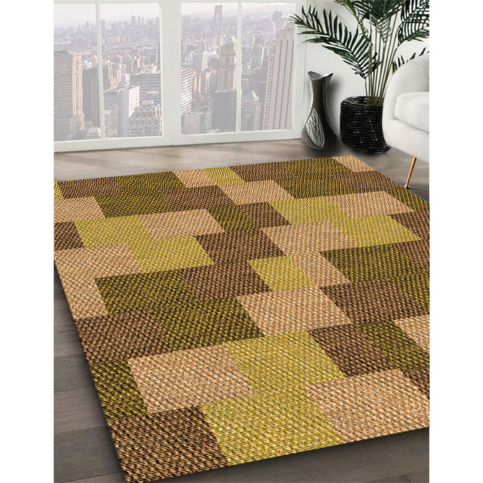 Machine Washable Transitional Saddle Brown Rug in a Family Room, wshpat1134org
