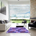 Machine Washable Transitional Amethyst Purple Rug in a Kitchen, wshpat1134pur