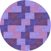 Square Patterned Amethyst Purple Rug, pat1134pur