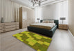 Patterned Oak Brown Rug in a Bedroom, pat1134yw