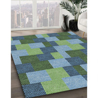 Patterned Blue Green Novelty Rug, pat1134