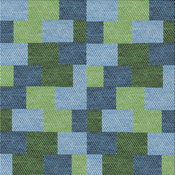 Square Patterned Blue Green Novelty Rug, pat1134