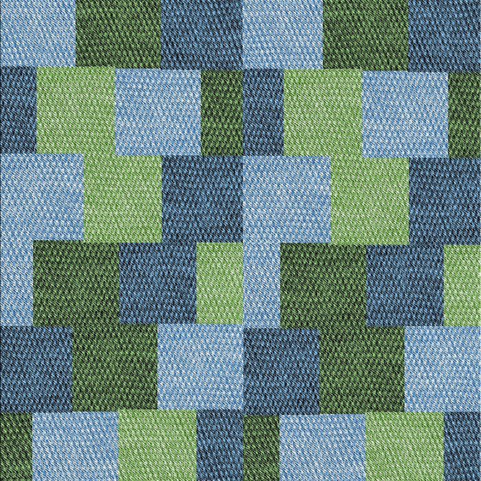 Patterned Blue Green Novelty Rug, pat1134