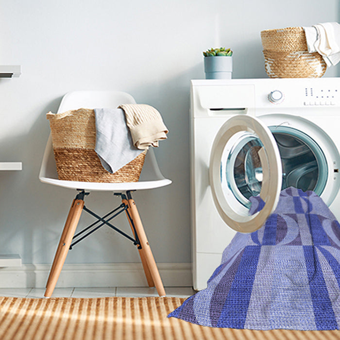 Machine Washable Transitional Jeans Blue Rug in a Washing Machine, wshpat1135blu