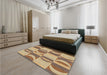 Patterned Sienna Brown Rug in a Bedroom, pat1135brn