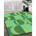 Patterned Green Rug in Family Room, pat1135grn