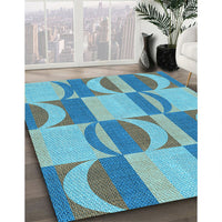 Patterned Glacial Blue Ice Blue Rug, pat1135lblu