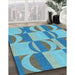 Machine Washable Transitional Glacial Blue Ice Blue Rug in a Family Room, wshpat1135lblu