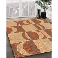 Patterned Yellow Orange Rug, pat1135org