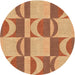 Square Patterned Yellow Orange Rug, pat1135org