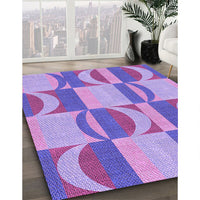 Patterned Bright Lilac Purple Rug, pat1135pur