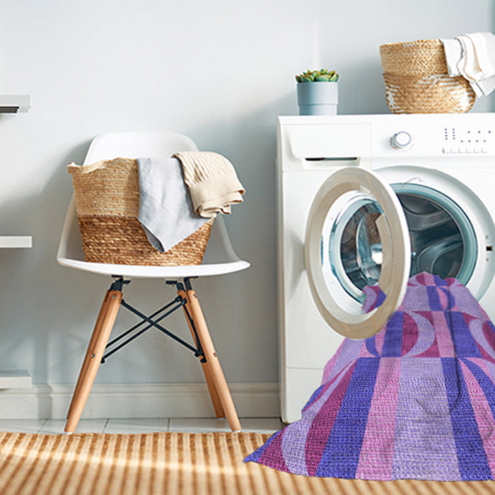 Machine Washable Transitional Bright Lilac Purple Rug in a Washing Machine, wshpat1135pur