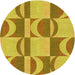 Square Machine Washable Transitional Yellow Rug in a Living Room, wshpat1135yw