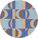 Sideview of Patterned Light Steel Blue Novelty Rug, pat1135