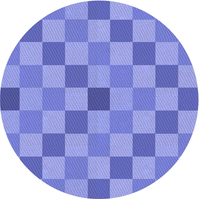 Square Patterned Denim Blue Rug, pat1136blu