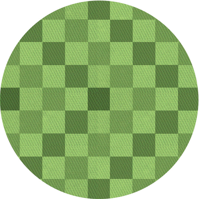 Square Patterned Dark Lime Green Rug, pat1136grn