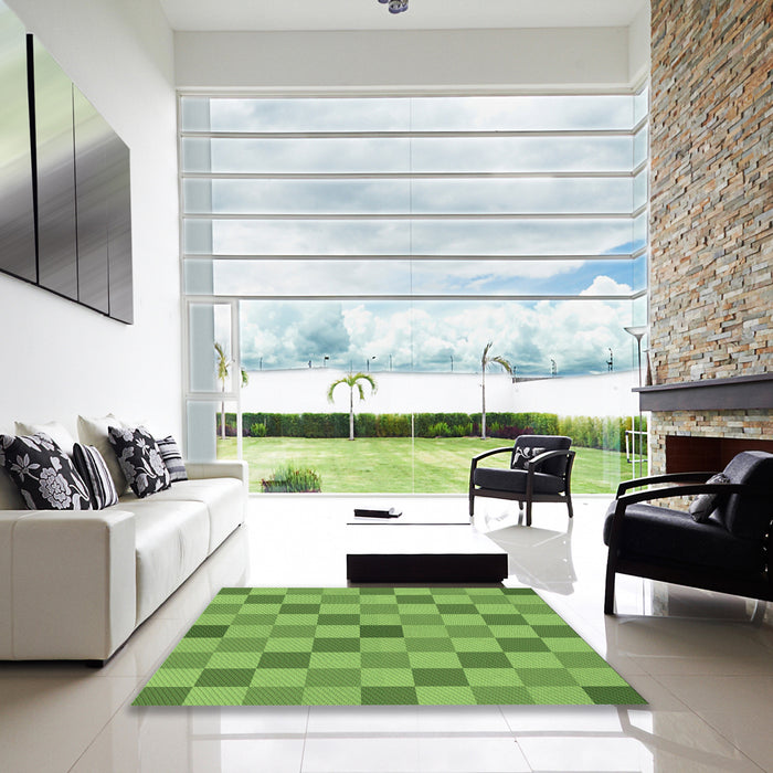 Machine Washable Transitional Dark Lime Green Rug in a Kitchen, wshpat1136grn