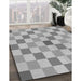 Patterned Gray Rug in Family Room, pat1136gry