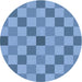 Square Patterned Blue Rug, pat1136lblu