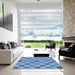 Square Patterned Blue Rug in a Living Room, pat1136lblu