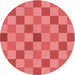 Square Patterned Red Rug, pat1136rd