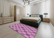 Machine Washable Transitional Violet Purple Rug in a Bedroom, wshpat1136