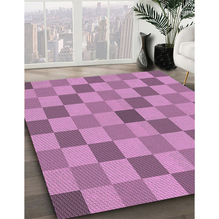 Patterned Violet Purple Novelty Rug in Family Room, pat1136