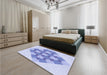 Patterned Blue Rug in a Bedroom, pat1137blu