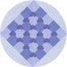 Square Patterned Blue Rug, pat1137blu