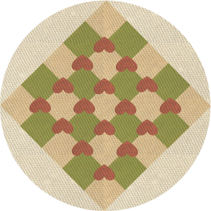Square Patterned Khaki Gold Rug, pat1137brn
