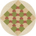 Square Patterned Khaki Gold Rug, pat1137brn