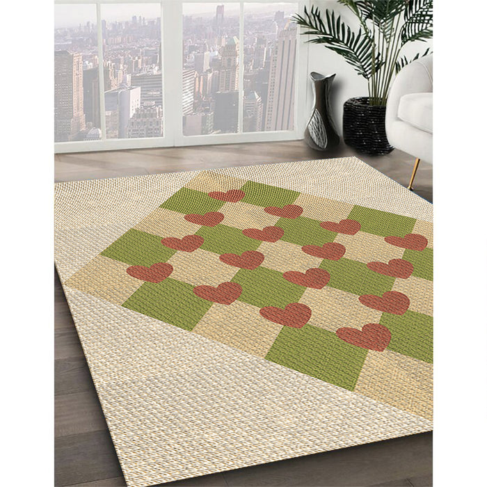 Machine Washable Transitional Khaki Gold Rug in a Family Room, wshpat1137brn