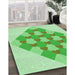 Patterned Jade Green Rug in Family Room, pat1137grn