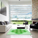 Square Patterned Jade Green Rug in a Living Room, pat1137grn